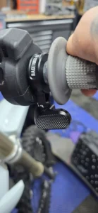 RaceTorx RTX758 thumb throttle fitted to a motorcycle